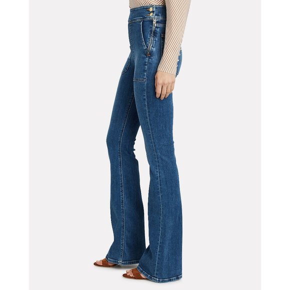 Frame Denim Le Francoise Flare Jeans High Waisted Full Length Long Bell Bottoms - Picture 4 of 15